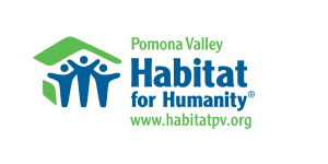 A visual representation of the Pomona Valley Habitat for Humanity logo featuring the brand name in distinctive font against a white background, designed with graphic elements that emphasize community and support.