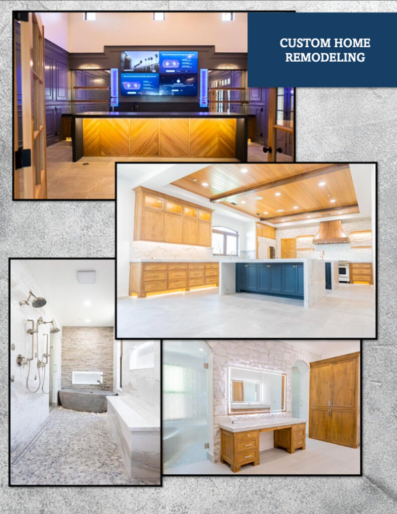 Custom Home Remodeling examples in a collage