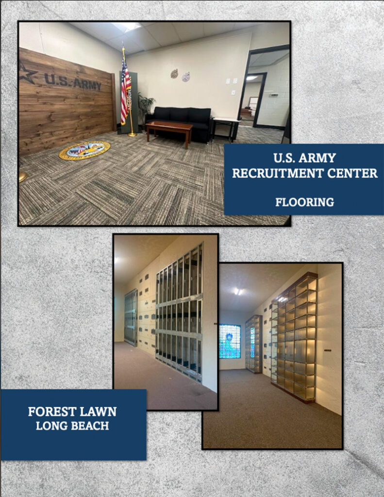 Project photos from Forest Lawn in Long Bceah and U.S. Army Recruitment Center